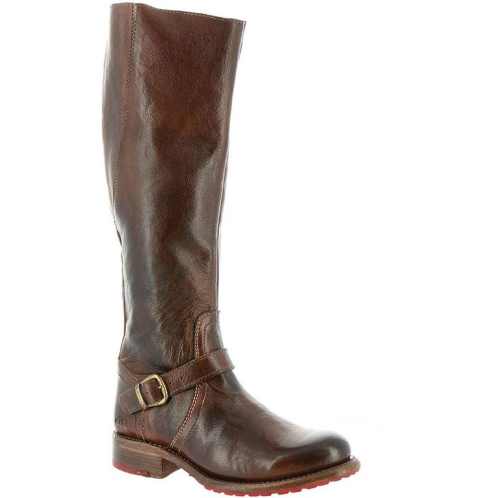Bed Stu Womens Glaye Brown Leather Distressed Buckle Riding Boots Shoes